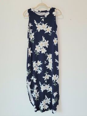 Hount NWT S Navy Floral Maxi Dress Sleeveless